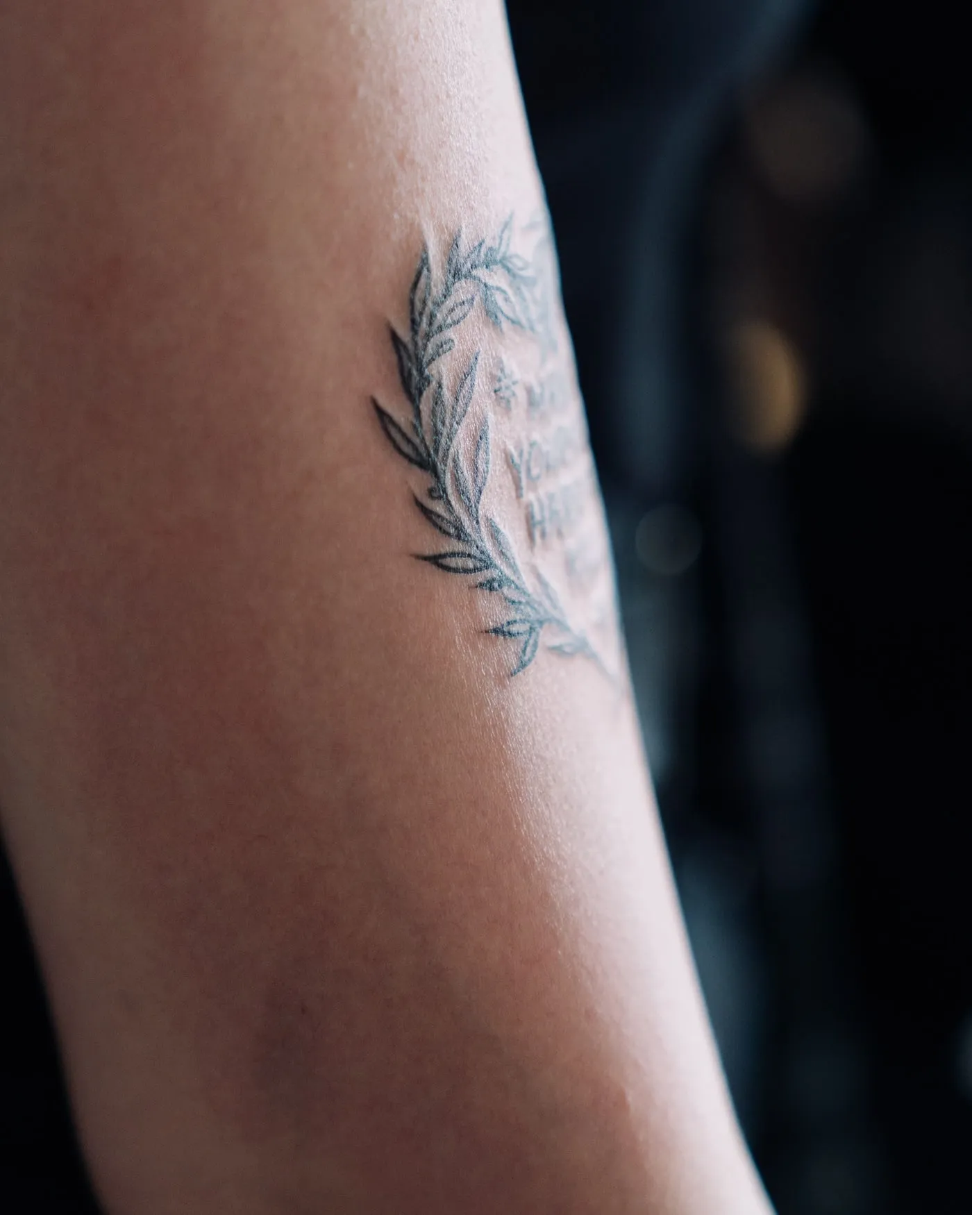 The same shoulder two years on, the line settled and even.